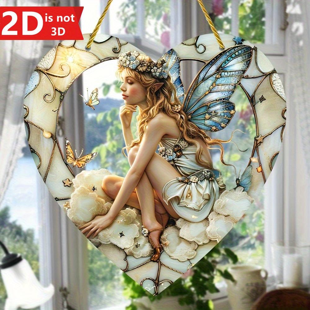 Böhmischer Elfen-Wandspiegel. Farbige Glasherz-Dekoration für Garten, Terrasse & Zuhause. Ein einzigartiges Göttinnengeschenk.