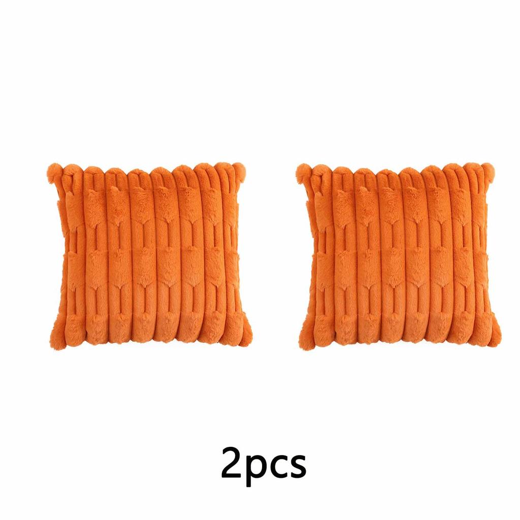 2pcs Faux Bunny Fur Wheat Ear Velvet Pillowcase for Autumn and Winter, Simple Modern Style Cushion Cover