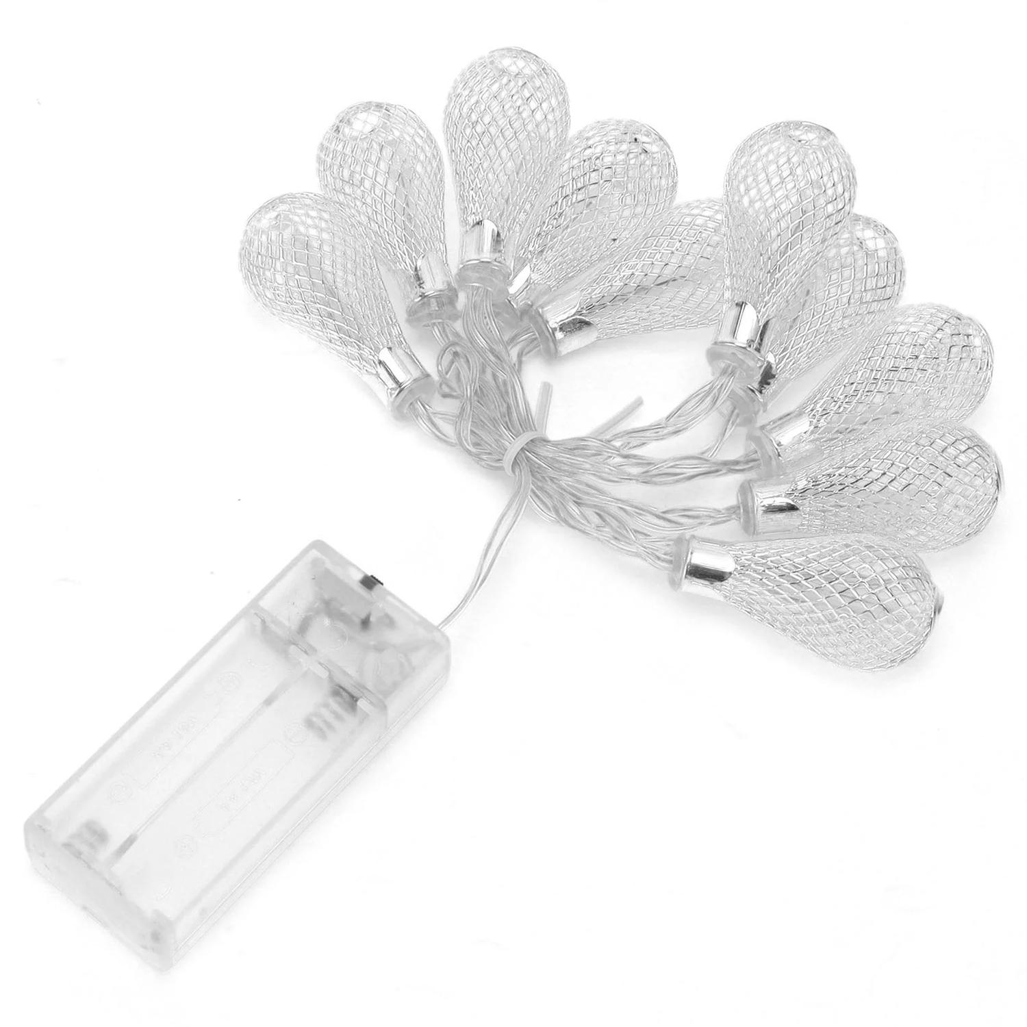 

1.5m 10-LED Morocco Iron Art Water Drop String Light Home Party Decorative Lamp,Constant Warm Light A