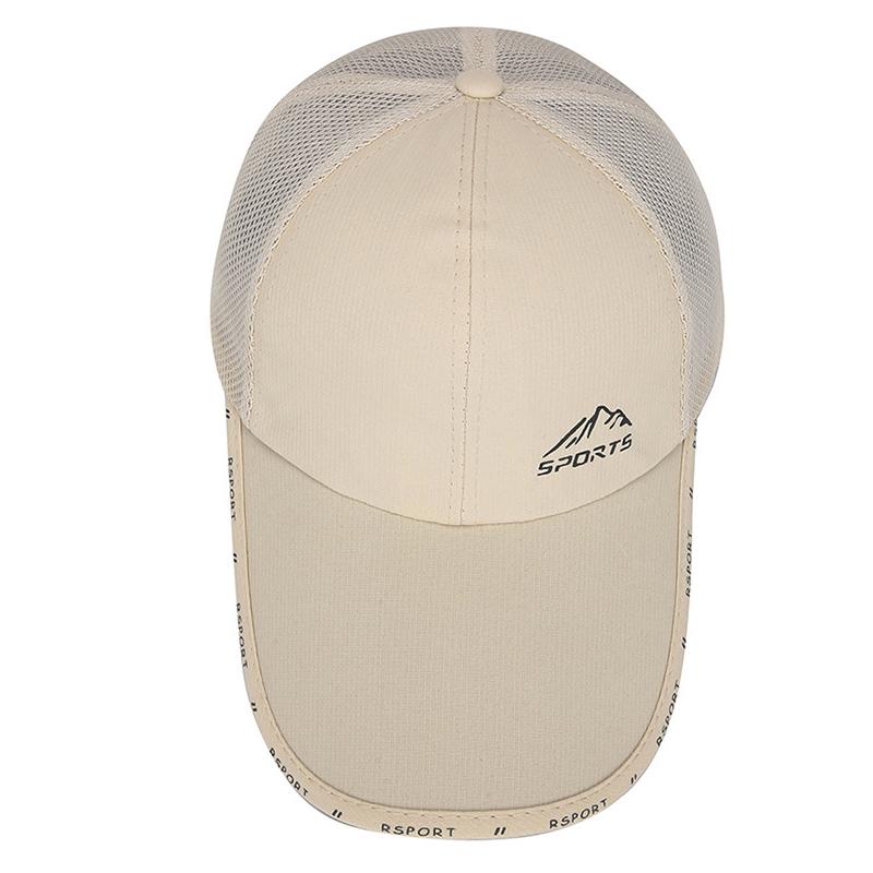 Net Cap Men's Spring Summer Baseball Cap Outdoor Fishing Cap Long Brim Breathable Mesh Cap