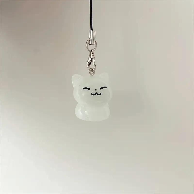 Uroczy Kot Błyszczący Wisiorek do Telefonu Komórkowego Zawieszki Żywiczna Łańcuszek Do iP 16 Aparatu CCD Akcesoria do Torby na Zamek Ins Korea Kawaii Anime Etui