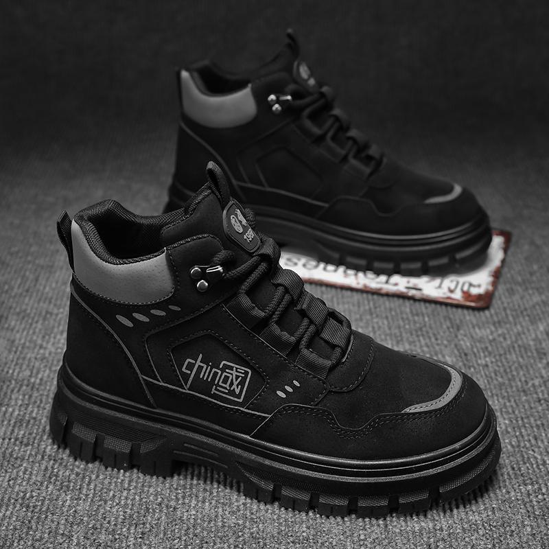 Martin boots autumn new leather waterproof casual mountaineering desert locomotive high-top boots