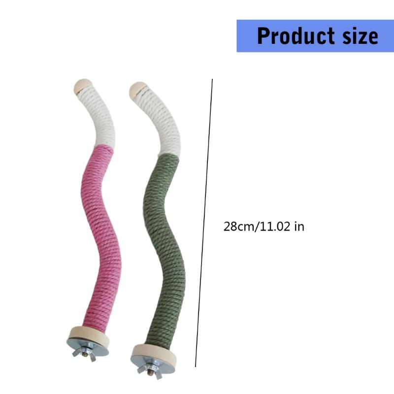 2er-Pack Papageien Sitzstangen Krallen Schleifen Flexibler Haustier Vogel Sitzstock für Nymphensittiche, Kakadus, Loris, Aras