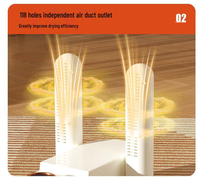 Smart UV Shoe Dryer: Deodorizes, sterilizes, dehumidifies, with constant temperature, timing, foldable and retractable features.
