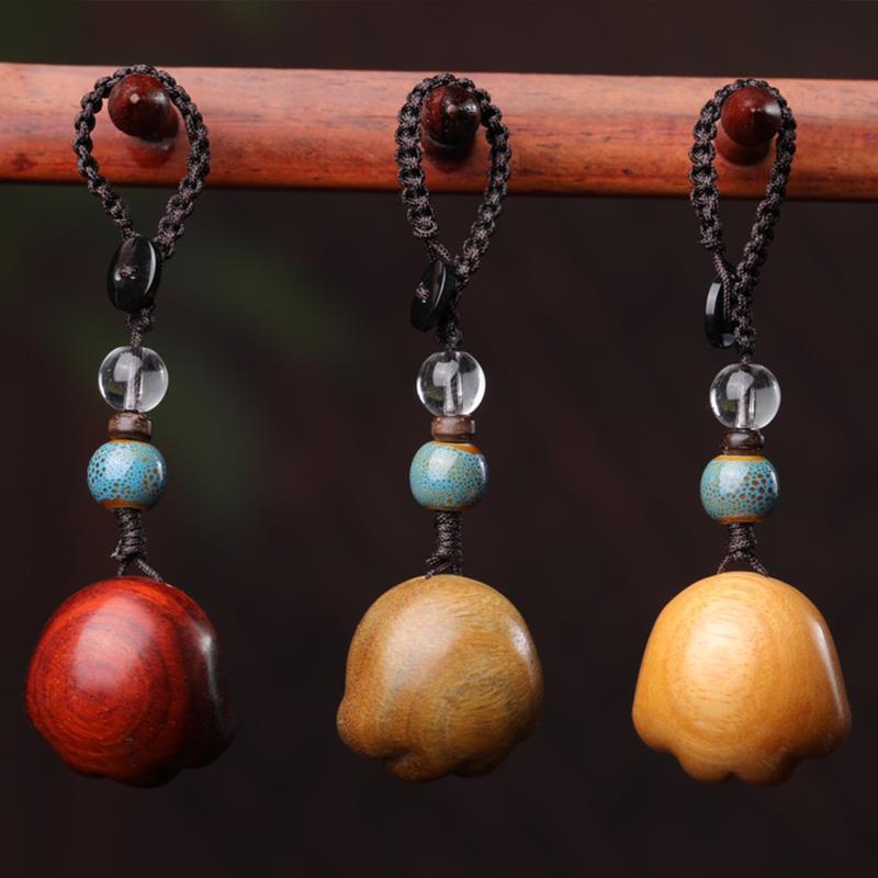 Sandalwood Cat Paw Keychain & Cute Phone Charm Pendant