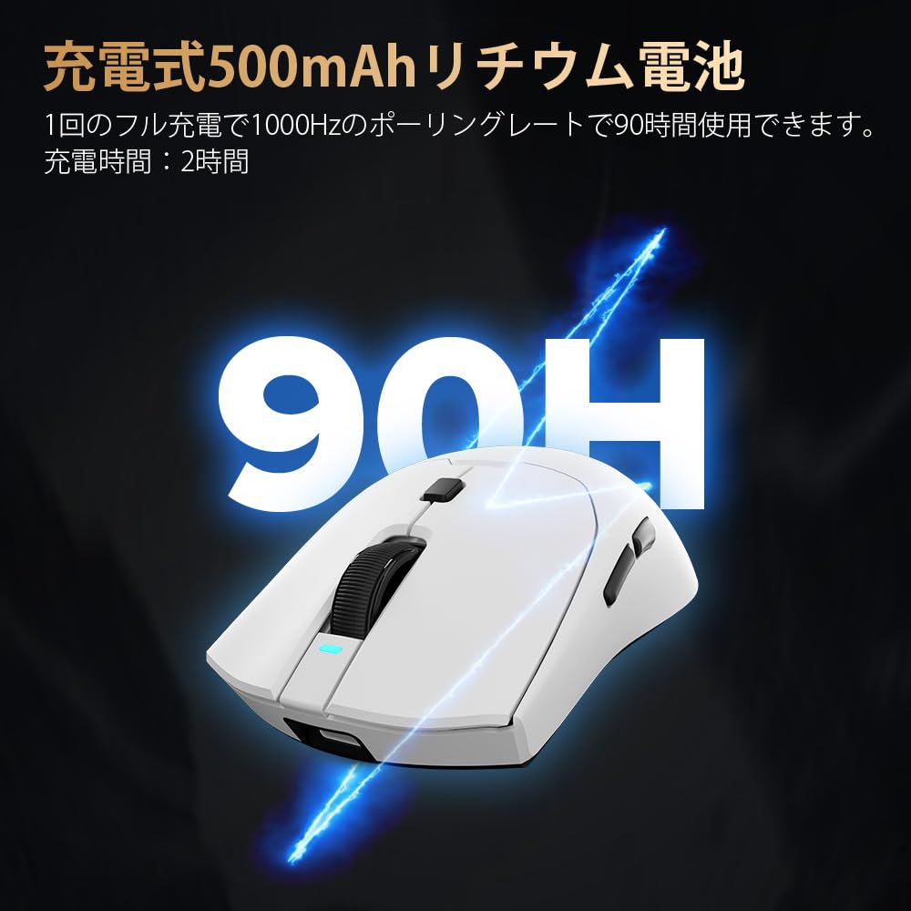 DELUX M700PRO Wireless Gaming Lightweight PAW3395 Sensor 26000 80 Million 90 Hours of 1000Hz Polling Rate Mouse, 59g, DPI, Clicks, Life, Dual-Mode