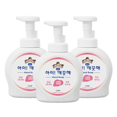 Recipiente para sabonete líquido Kids Clean Hand Wash, tipo refrescante, aroma de limão, 490 ml, 3 peças