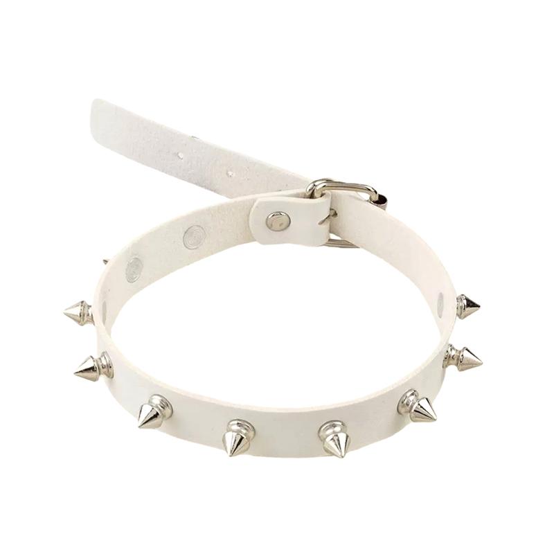 Collana Girocollo in Ecopelle per Donne Uomini Cool Punk Gotico Biker Collare Borchiato Collana Rock Gioielli Rave