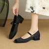 Fashion New Spring Women Shoes Square Toe Women Pumps Fashion Retro Mary Jane Shoes for Women Chunky Low Heels Ladies Shoes Size 43