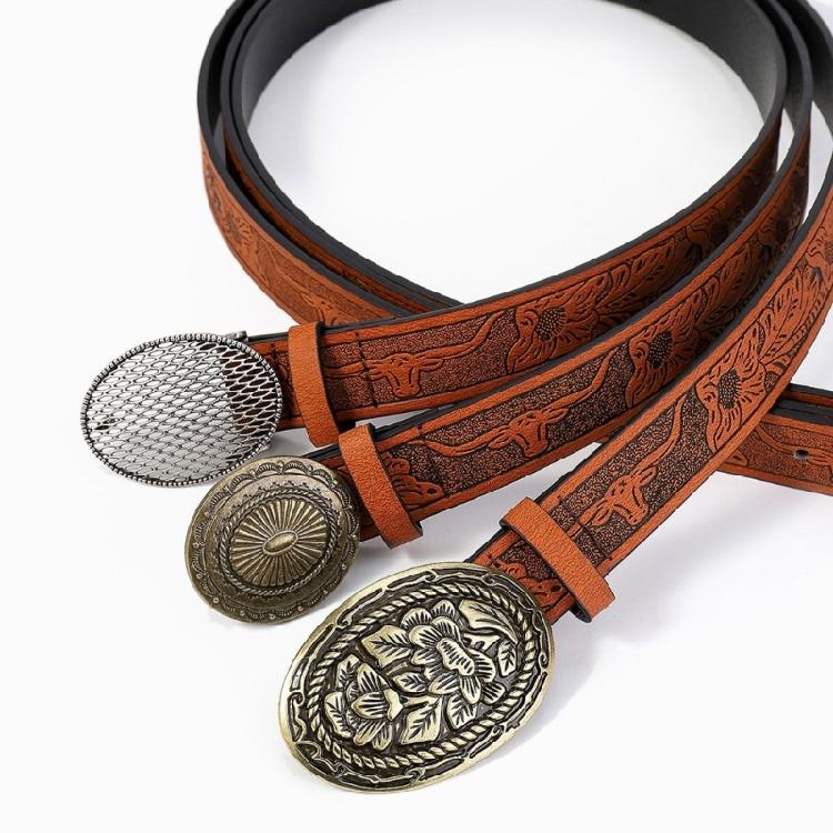 Girl Belt Cowgirl Embossed Waist Belt Rock and Roll Punk for Jeans Dress
