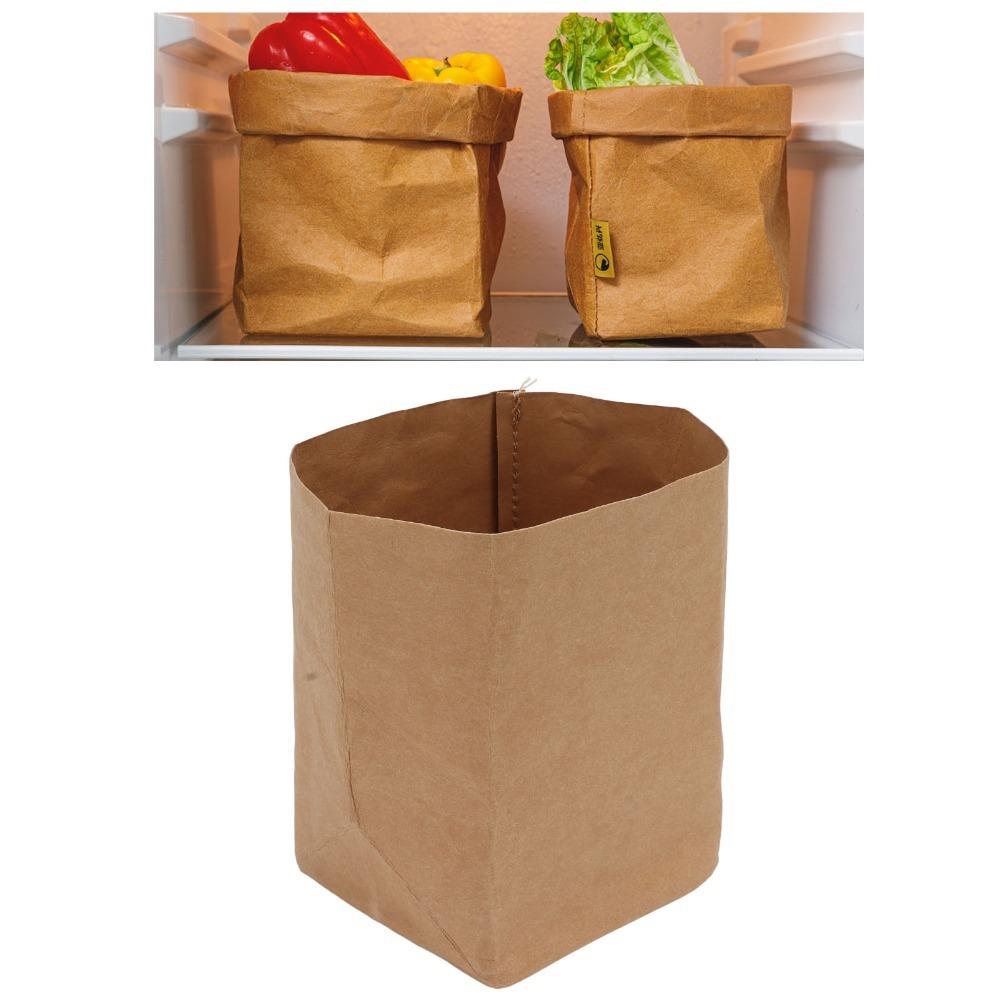 Washable Kraft Paper Bag Reusable Waterproof Bag Snacks Bags Washed Kraft Paper  Food Storage S