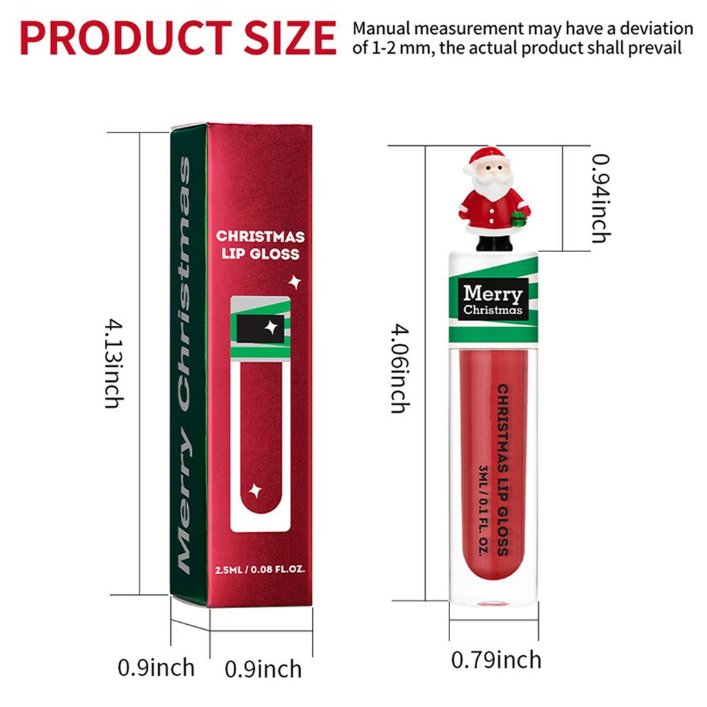 Single Piece Christmas Lipstick Set Liquid Lip Gloss for Women Girls Holiday Party Makeup Gifts Stocking Stuffers Small Present