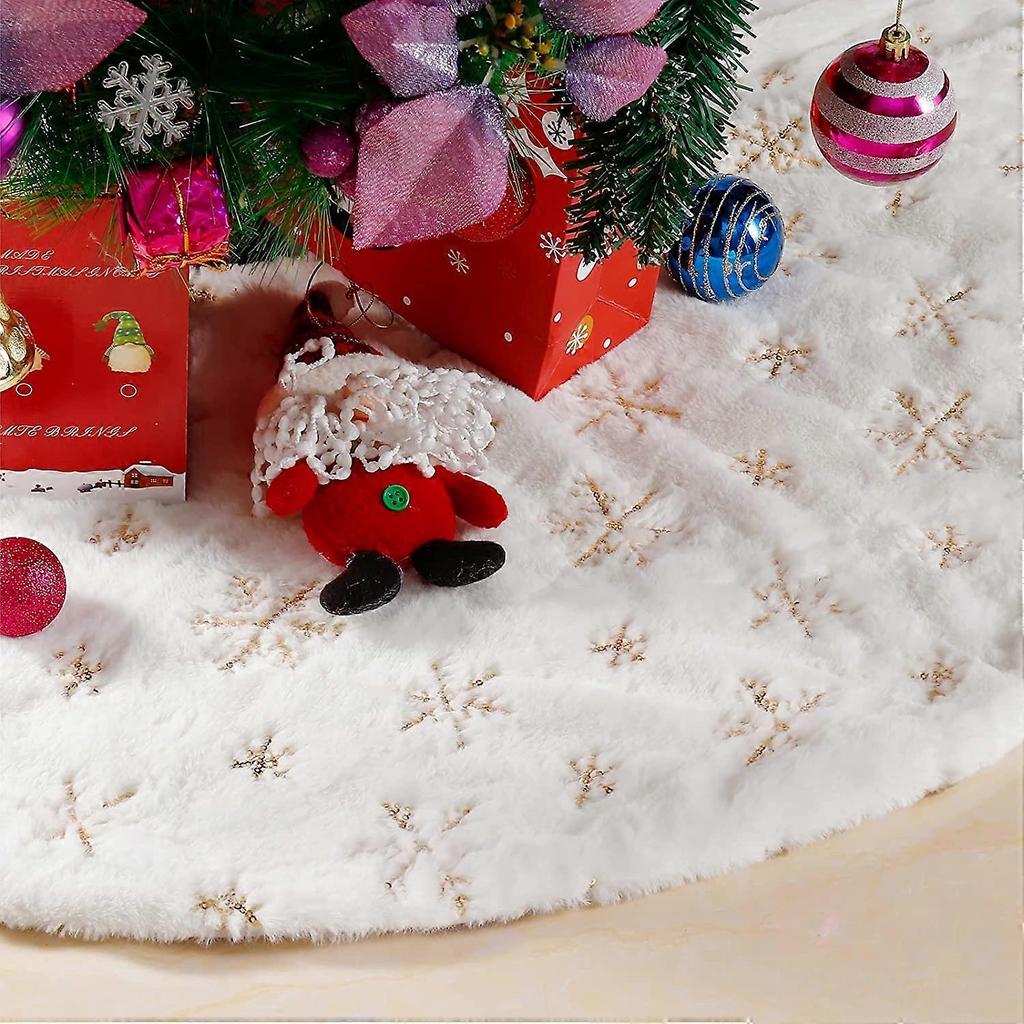 Christmas Gold 120cm Snow Sequin Tree Skirt