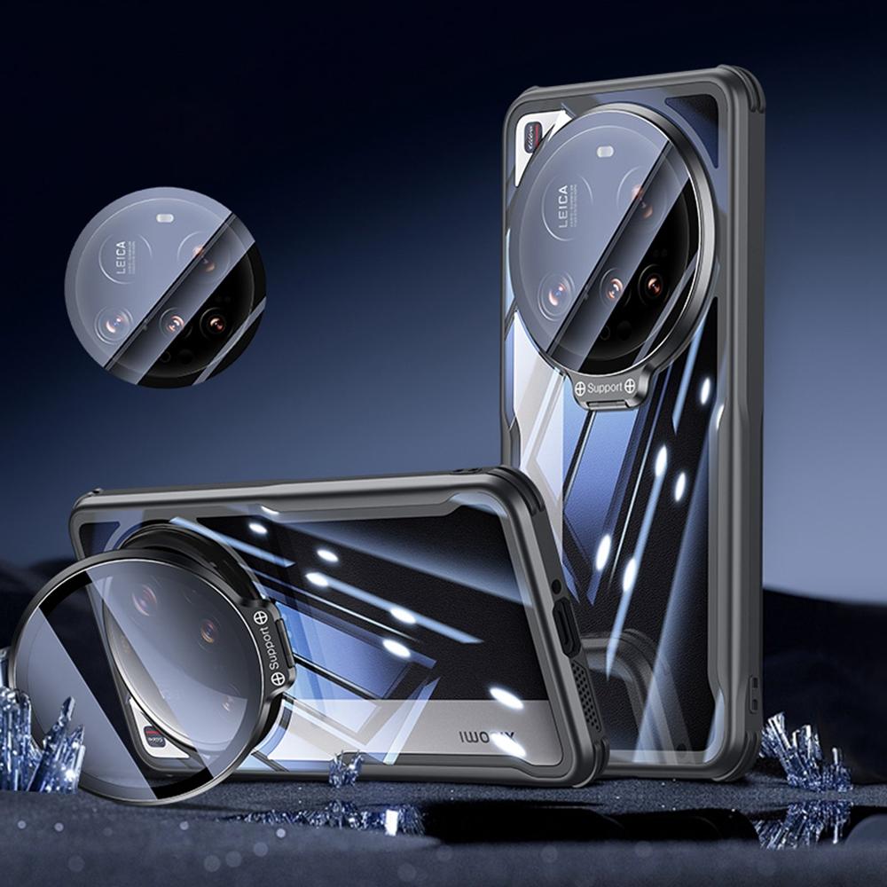 

Чохол для Xiaomi 15 Ultra PC+TPU Прозора накладка для телефону з захистом об єктива зі скла, підставка Type A