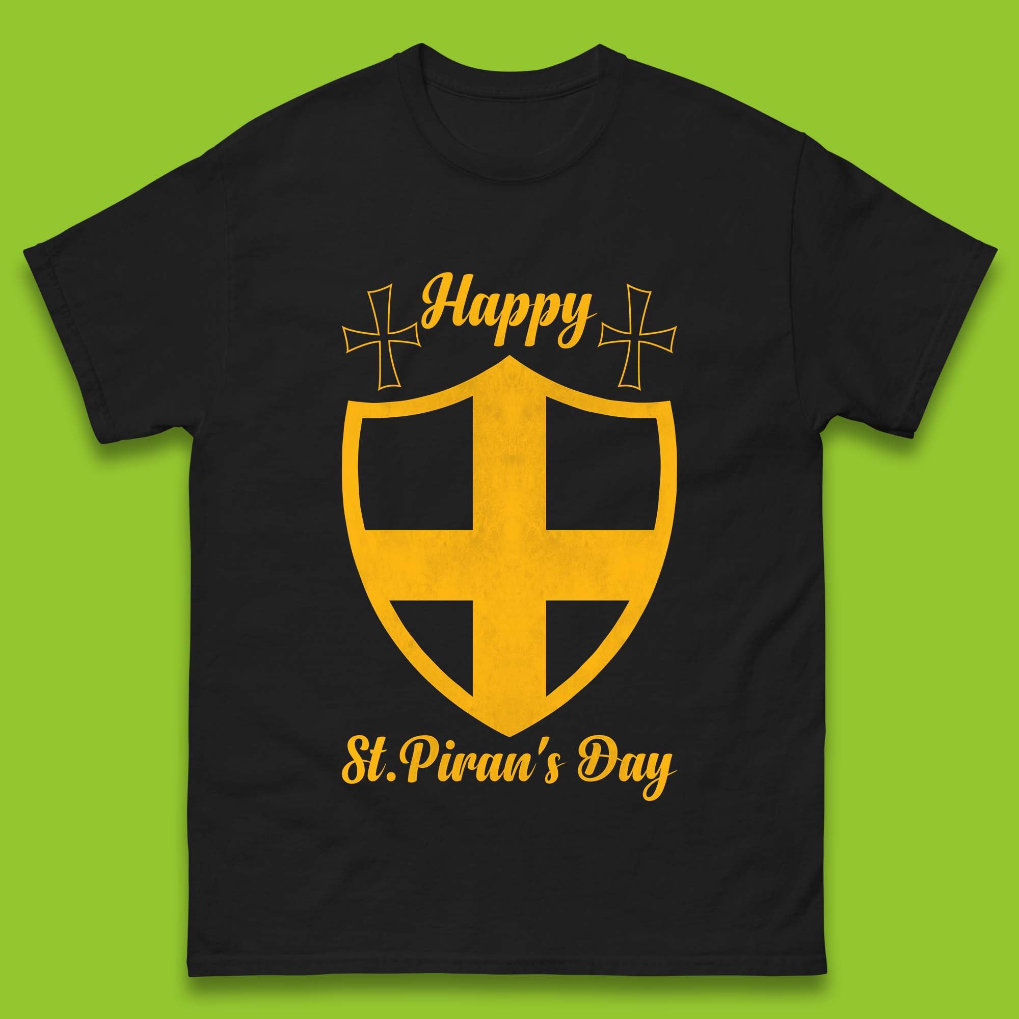 Happy St. Piran s Day Mens T-Shirt Womens Tops Tees XL