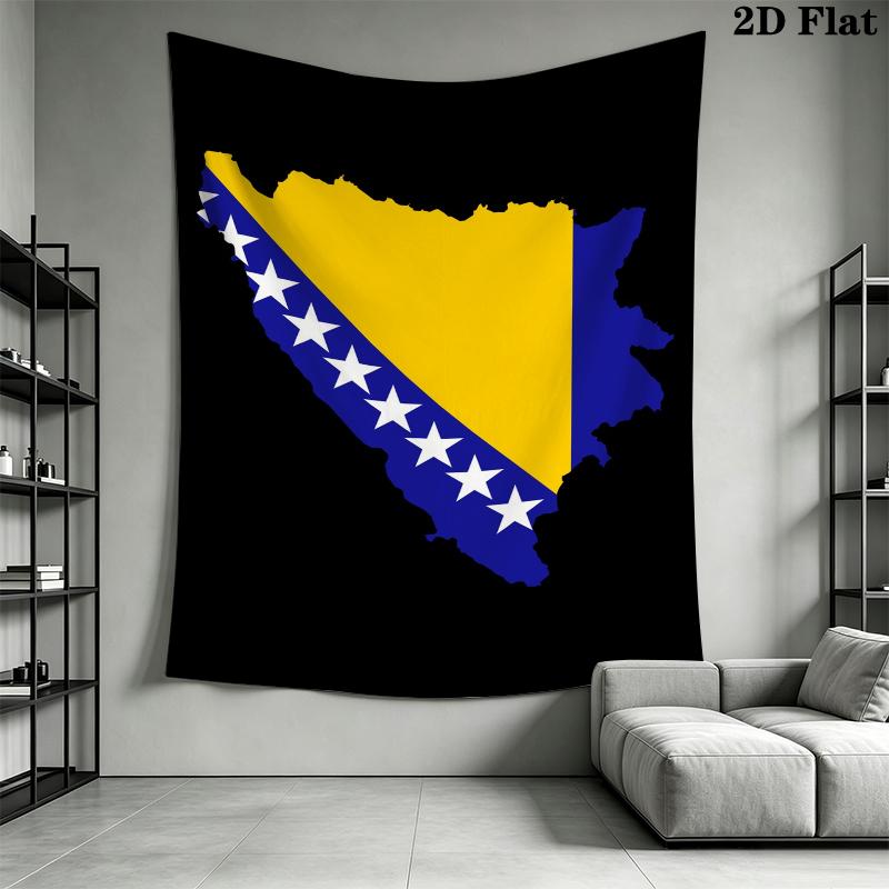 Bosnia and Herzegovina Wall Tapestry Aesthetic Wall Hanging Printed Fabric Blanket Decorative Tapestries for Bedroom Living Room Home Decor