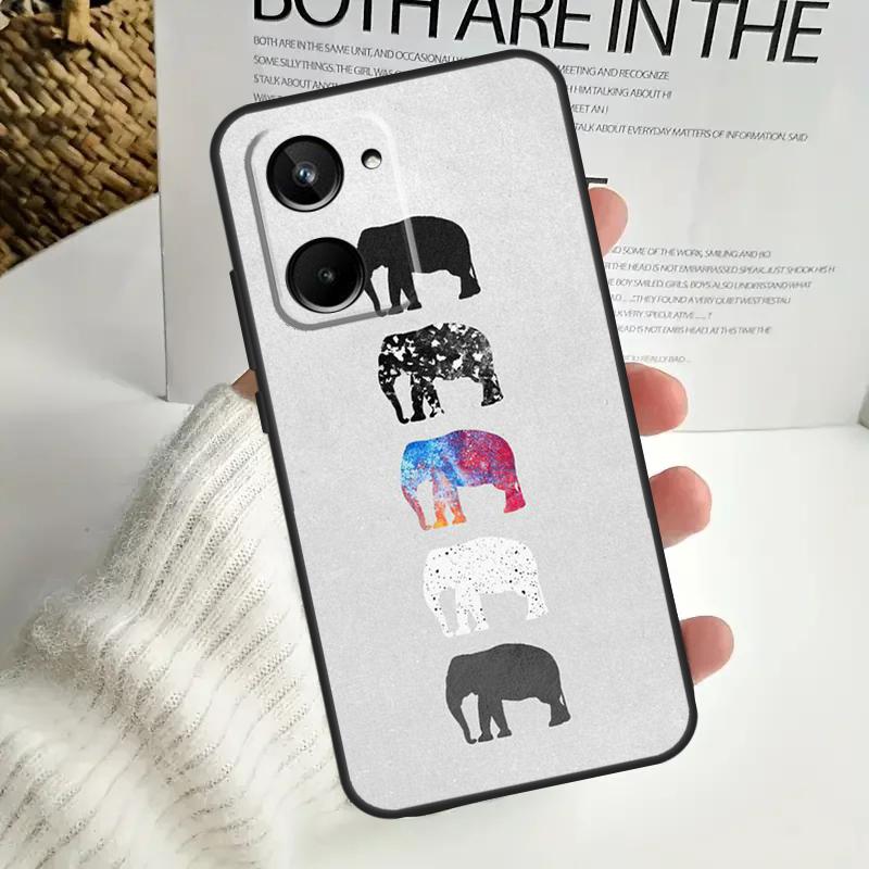 Cute Baby Elephant For Realme 15 10 11 12 13 14 Pro Plus C65 C67 C63 C61 C55 C51 C53 C35 C75 GT6 GT7 Pro Case