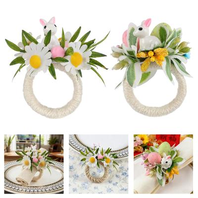All Napkin Compatible Easters Themed Rings With Rabbit Eggs Decors Plastic For Quick Setups Table Setting