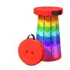 Rainbow Telescopic Folding Stool - Compact, Thickened, and Portable for Indoor/Outdoor Use