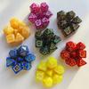 7PCS/Set Polyhedral Dice Multi Colors Dragon Pattern TRPG RPG DND Acrylic Dice For Role Playing Games Entertainment Board Game
