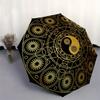 Golden Yin Yang Symbol Circular Rug  Umbrella, Portable 3-Fold Umbrella for Men & Women,Christmas Gift ES174