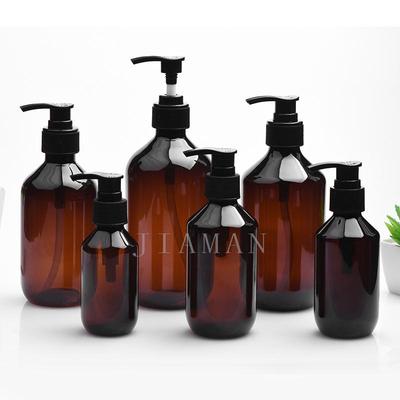 Frasco Marrom tipo Pump Recarregável com Bico de Pato para Shampoo e Loção (100-500ml)