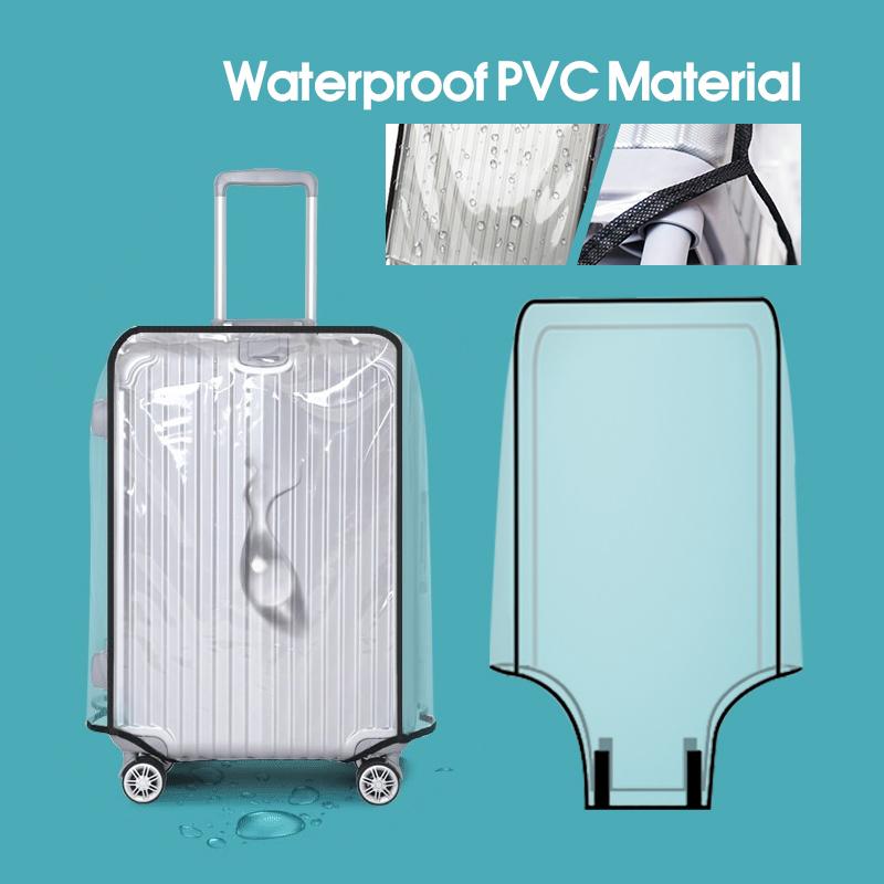Travel Transparent Luggage Cover Waterproof And Dustproof Pvc Wear Resistant Fits 20-30 Inch Suitcases