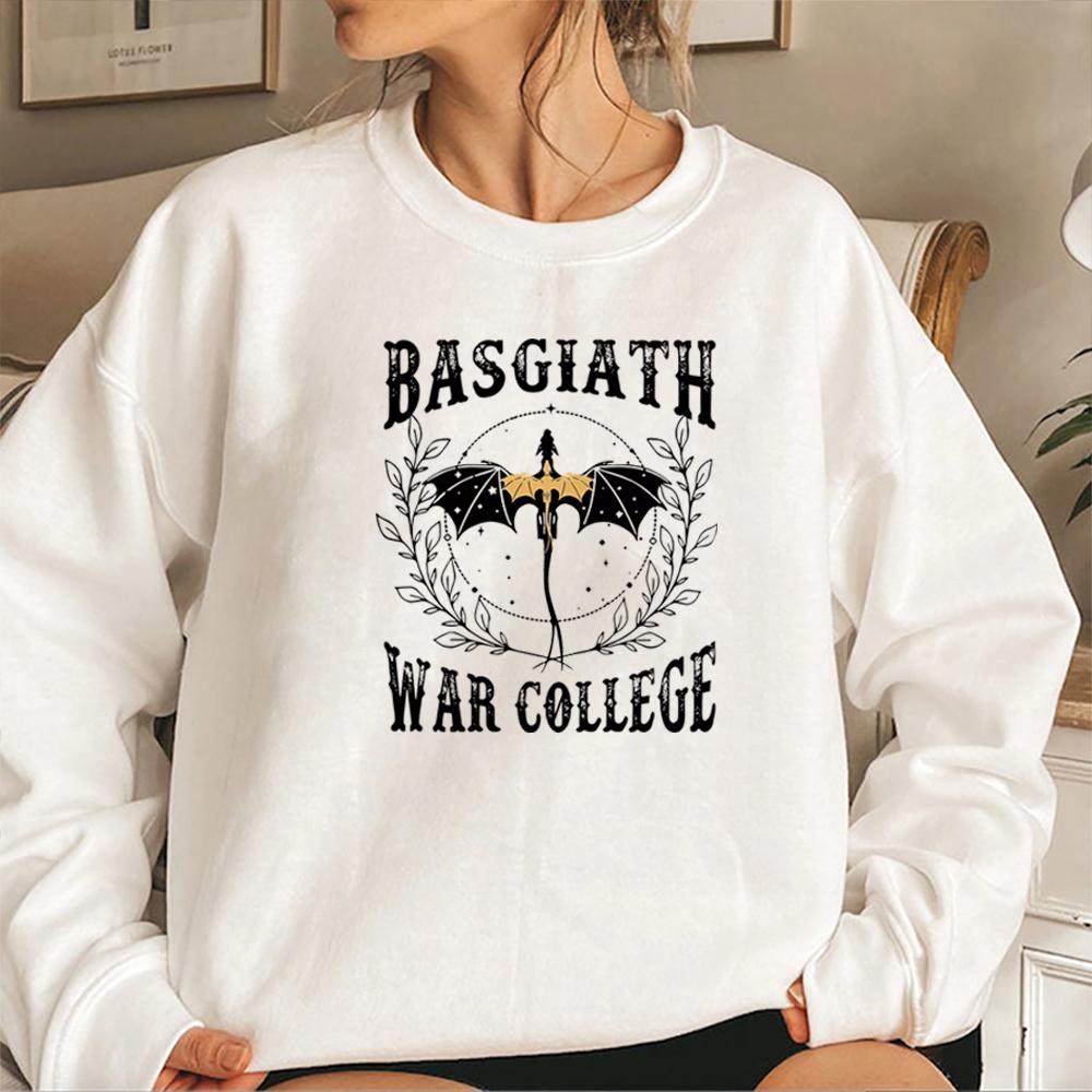 Sweat-shirt unisexe Quatrième aile Basgiath War College Rétro Dragon Rebecca Yoros Sweat à capuche Violet Sorrengail Le sweat-shirt Empyrean Crewneck
