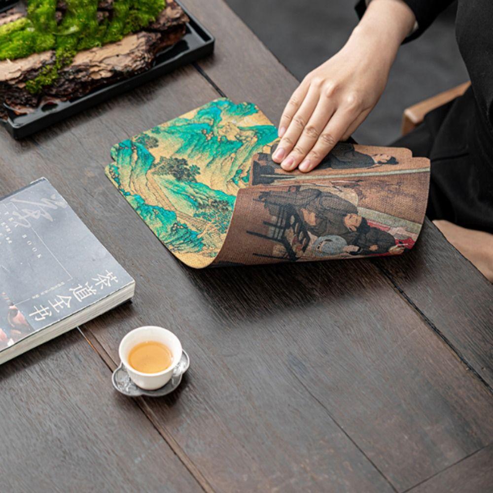 Double-sided Chinese Tea Towel Chinese Style Tea Mat Table Mats Tea Cushion  Tea Table
