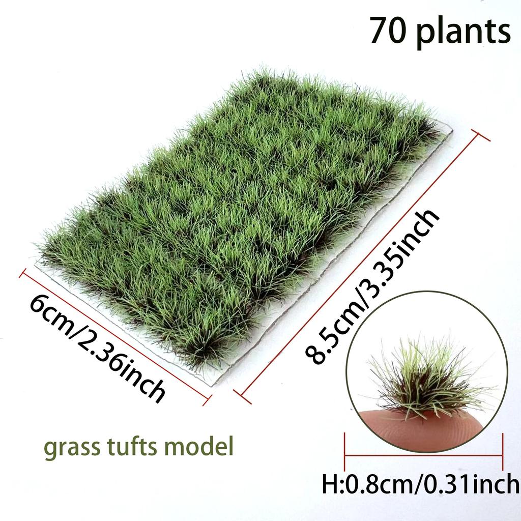 70/91 Tufts Static Grass Tufts for Miniature Garden Decor,Tiny Bonsai Model Grass Tufts,Crafts Scene Decor,DIY Micro Landscape