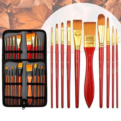 10-Piece Nylon Oil & Gouache Paintbrush Set for Art & Watercolor