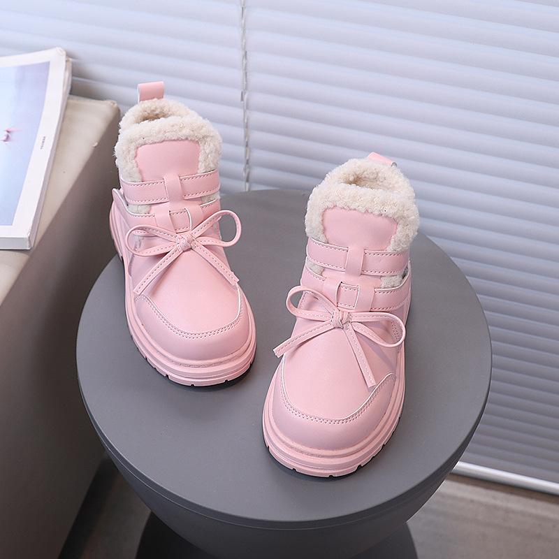 2025 Children's Winter Velvet Cotton Boots: Warm Korean Style Snow Boots for Little Girls