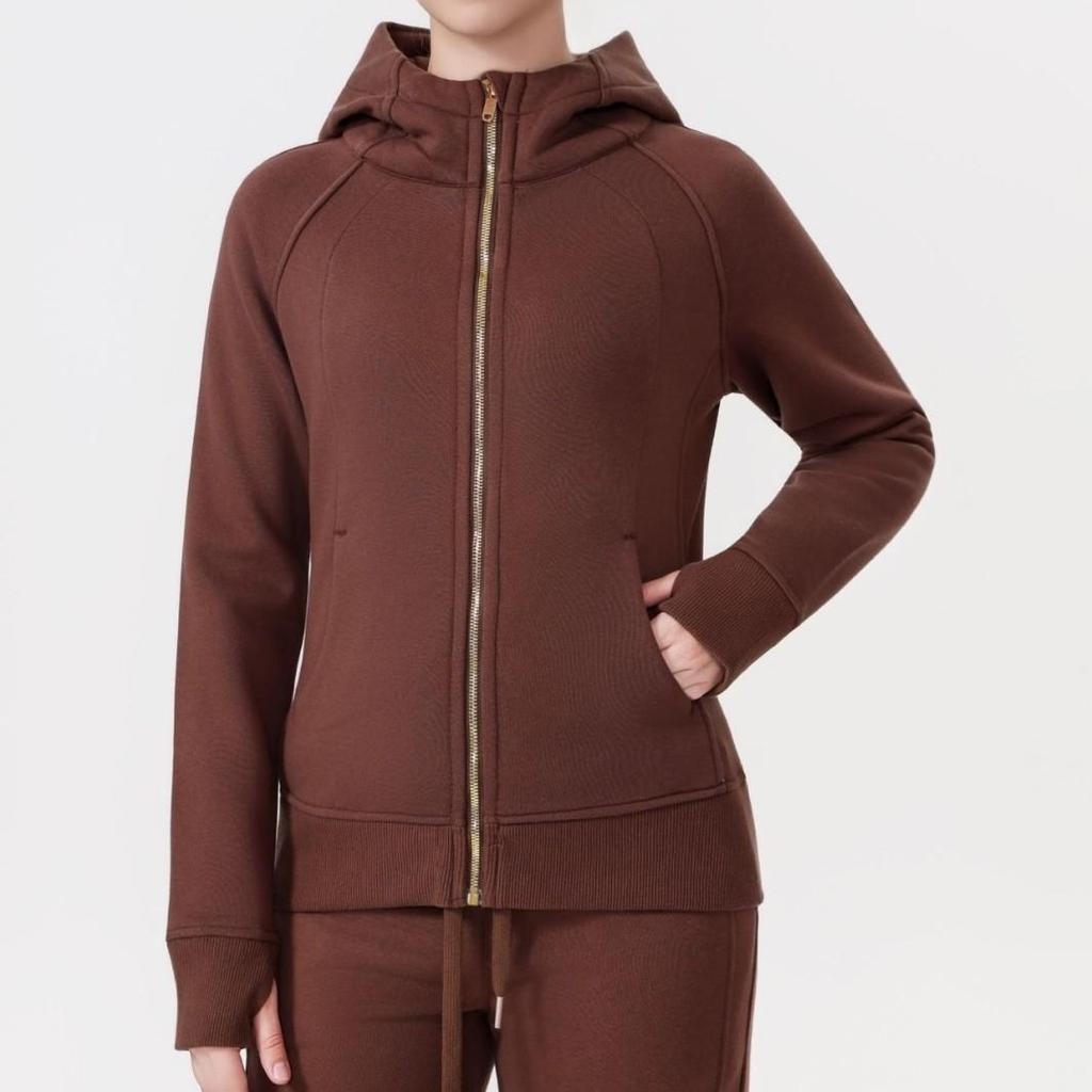 Women's Scuba Slim-fit Full Zip Fleece-lined Hooded Sweatshirt for Casual Sport & Yoga