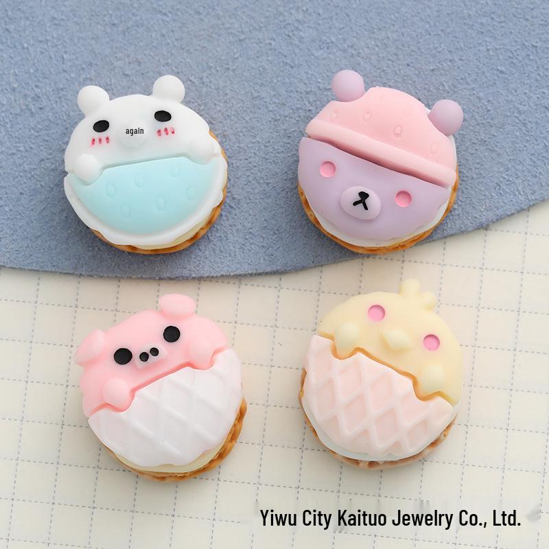 3D Double-Sided Macaron Resin DIY Accessories: Cream Glue Phone Case, Hair Clip, Pendant Toy