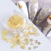 Celebrate Christmas Golden Nail Sequins Paillette 3D Metal Nail Art Charms Decoration Snowflake X'mas Boots Trees Pack