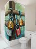 Colorful Padlocks Shower Curtain | Modern and Artistic Bathroom Decor