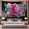Floral Garden (252) Theme Personalized Tapestry Custom Name Text Wall Hanging Tapestry Home Background Decoration