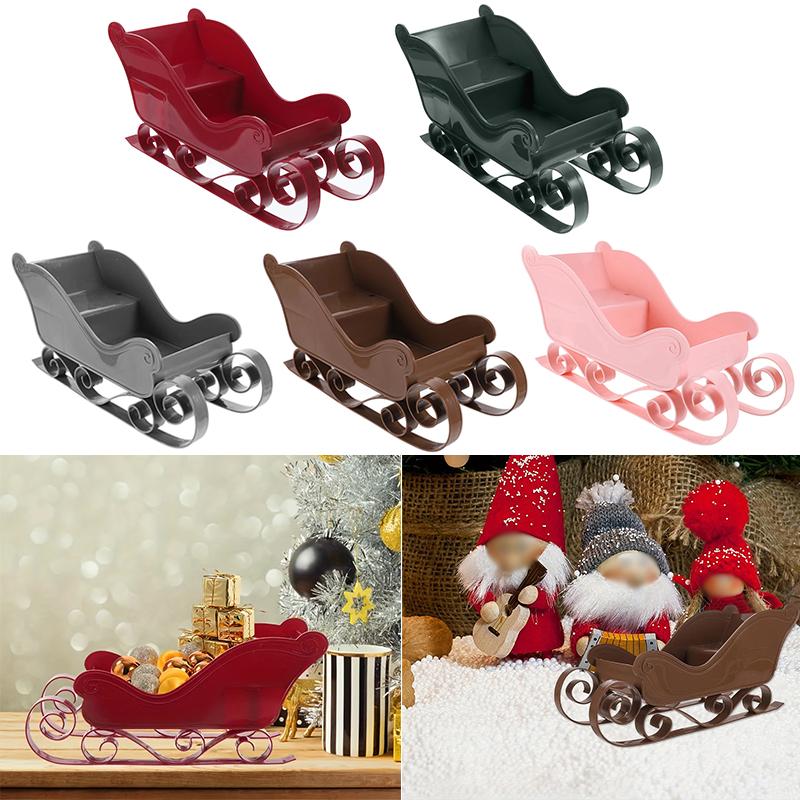 Christmas Sled Car Ornament Gift Plastic Sled Car Ski Car Small Ornament Children's Gift Desktop Decoration