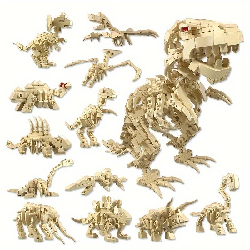 Dinosaur Skeleton Building Blocks Collection Jurassic Triceratops Building Blocks Childrens Miniature Model Building Blocks Kids Gifts