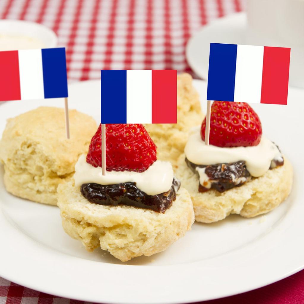 50pcs French Flag Toothpick Flag Cocktail Party Pick Paper Cake Tag