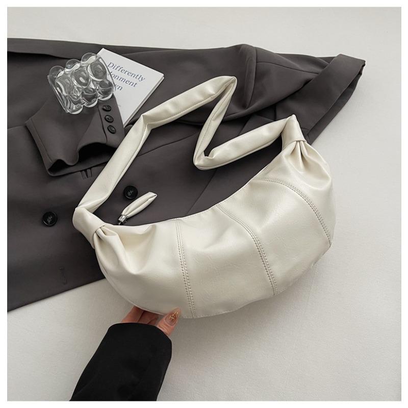 Soft Leather Shoulder Bag Crescent Armpit Bag New Horn Dumpling Bag Large Capacity Minimalist Lazy Wind Messenger Bag