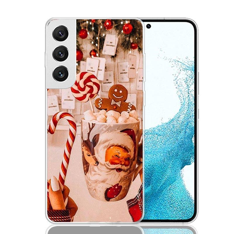 Winter Coffee Christmas Phone Case For Samsung Galaxy S26 Ultra S23 S24 S25 Edge S20 FE S21 S22 Plus Soft Print Shell Cover Fund