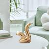 Ceramic Swan Statue Table Decoration Glazed Home Decor for Office Desk Entry