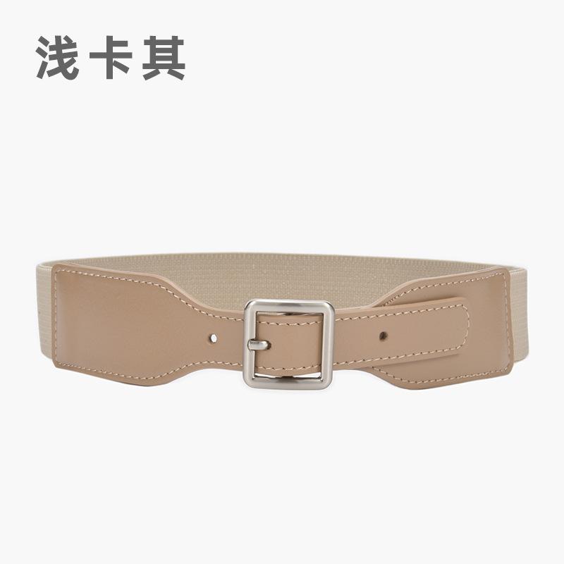 Four Seasons Available New Women'S Decorative Elastic Wide Belt Women'S Elastic Wide Simple Women'S Square Needle Buckle Belt
