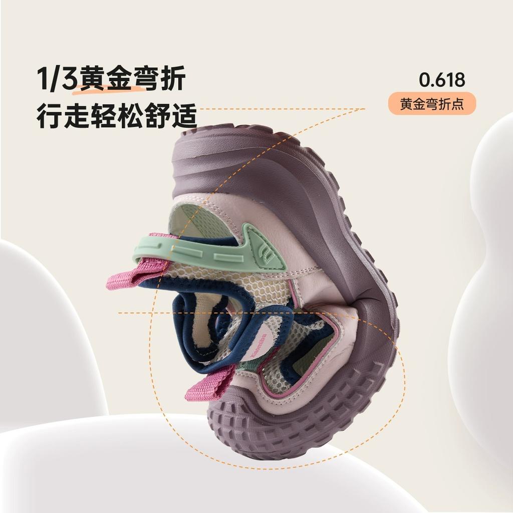 Girls' sports sandals 2025 summer new children's bag head mesh shoes breathable hollow little girl outdoor hiking shoes