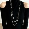 French Light Luxury Zircon Pearl Beaded Long Stacked Necklace Women Temperament Multi Wearing Sweater Chain Fashion Jewelry