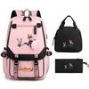 Crazy Animal City Clear And Sweet Printed Student School Bag Women'S Backpack Fashion Women'S Bag Three-Piece Set