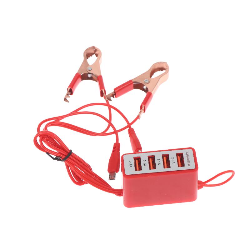 1 Pezzo Accessori per Camion Moto 4 Porte USB Clip Laccetto Caricabatterie Porta di Ricarica DC12V/24V a 5V 2.1A