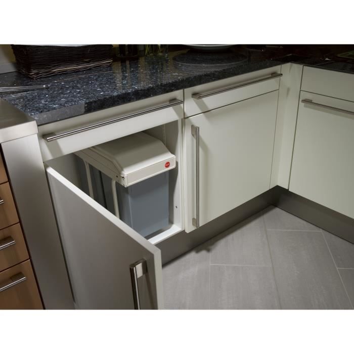 Hailo Poubelle de placard Multi-Box Duo Taille L 2x14 L Crème 3659-001 415438