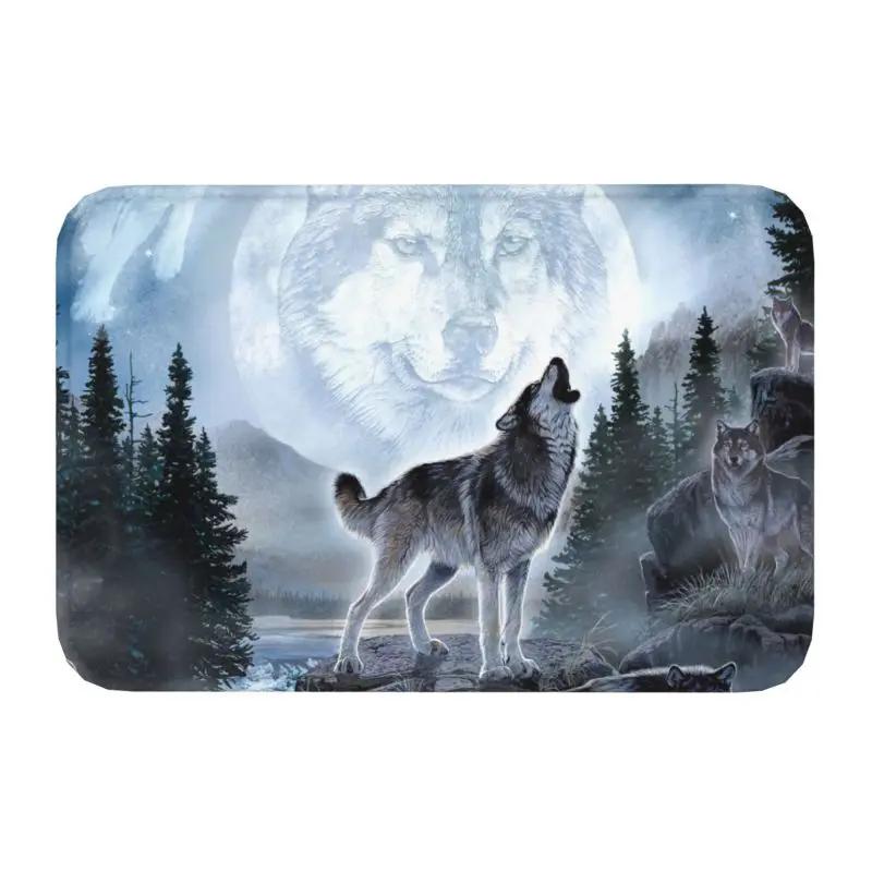 Animal Wolf Front Floor Door Entrance Mat Indoor Kitchen Bathroom Doormat Bedroom Carpet Rug
